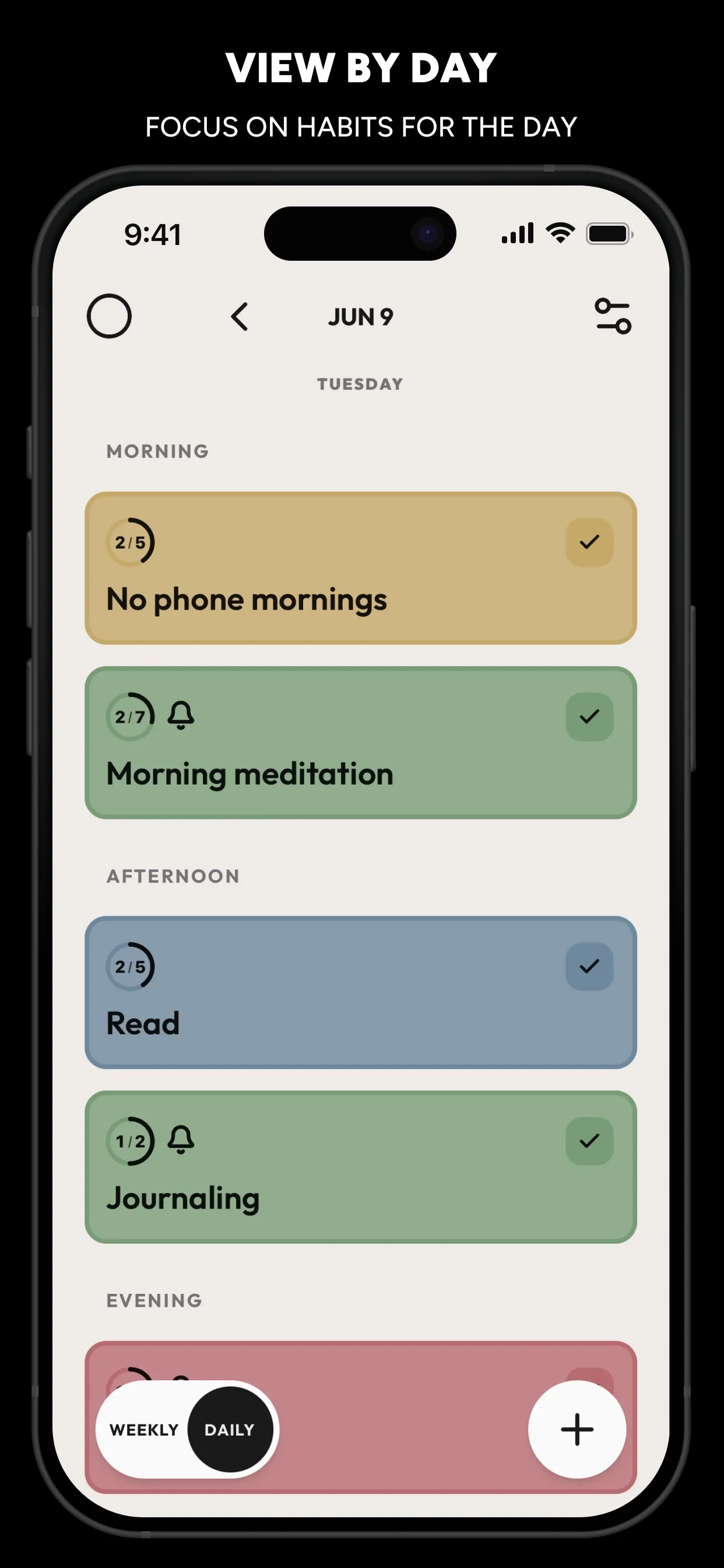 Daily Habits View